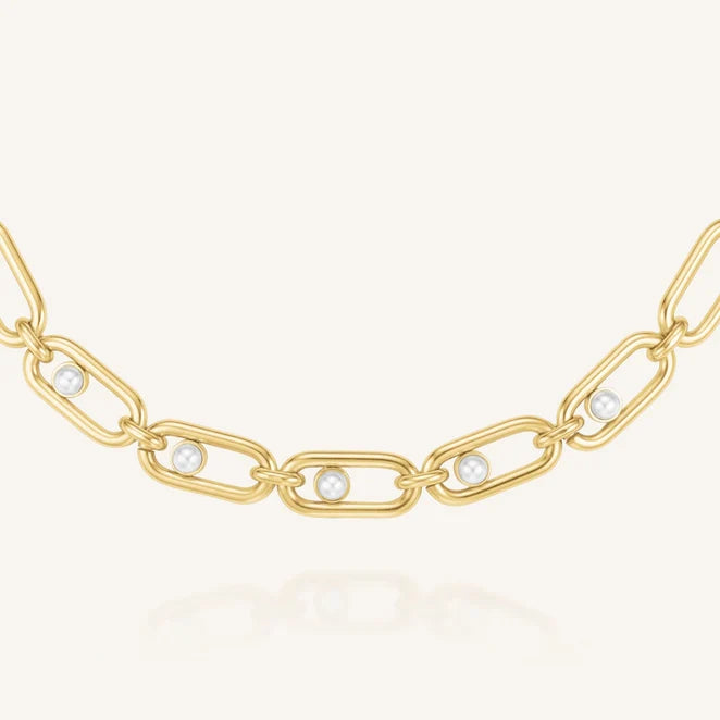 Rosefield Pearl Link Necklace JNPLG J1294