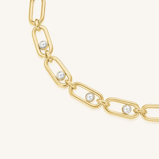 Rosefield Pearl Link Necklace JNPLG J1294