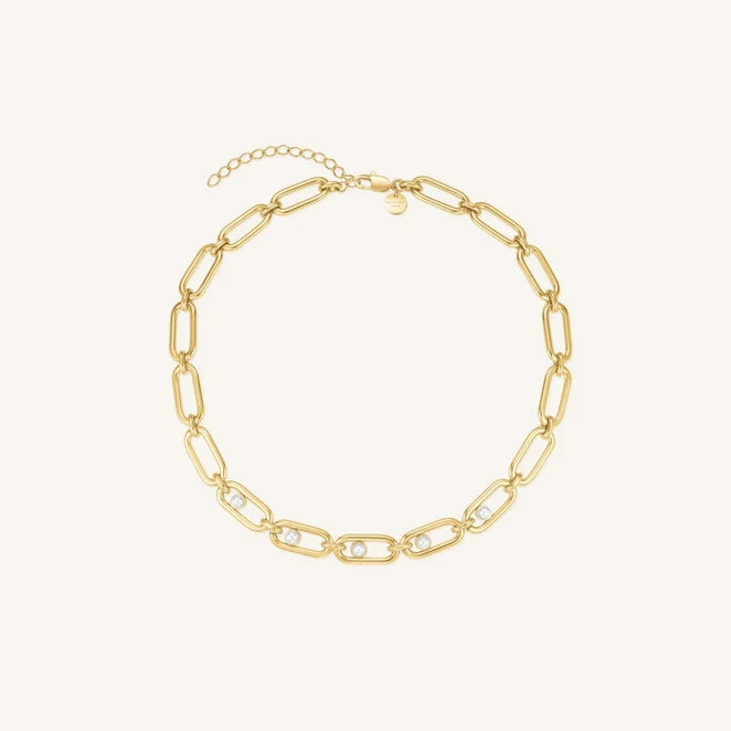 Rosefield Pearl Link Necklace JNPLG J1294
