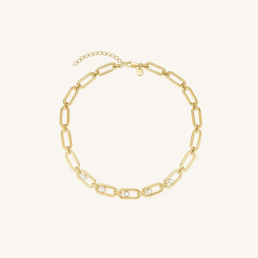 Rosefield Pearl Link Necklace JNPLG J1294