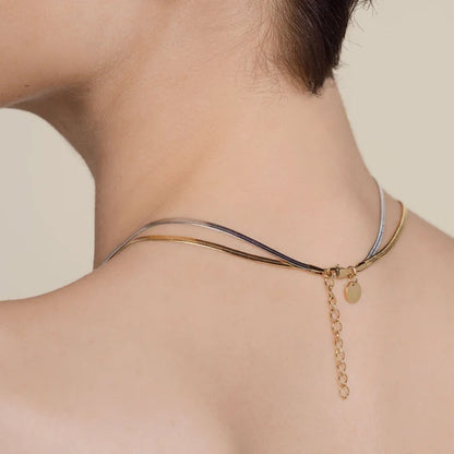 Rosefield Duo Snake Necklace JNSCD J676