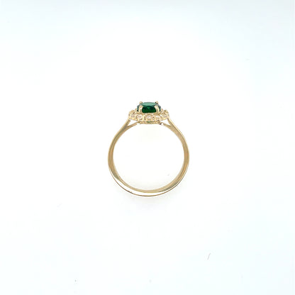 9ct Gold Green CZ Oval Cluster Ring GRE145