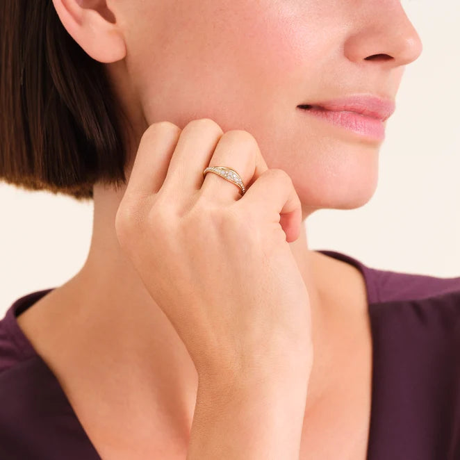 Rosefield Pavé Wave Ring JRPW52G J1266