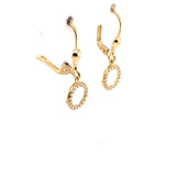 14ct Gold CZ Circle Drop Earrings GEZ672
