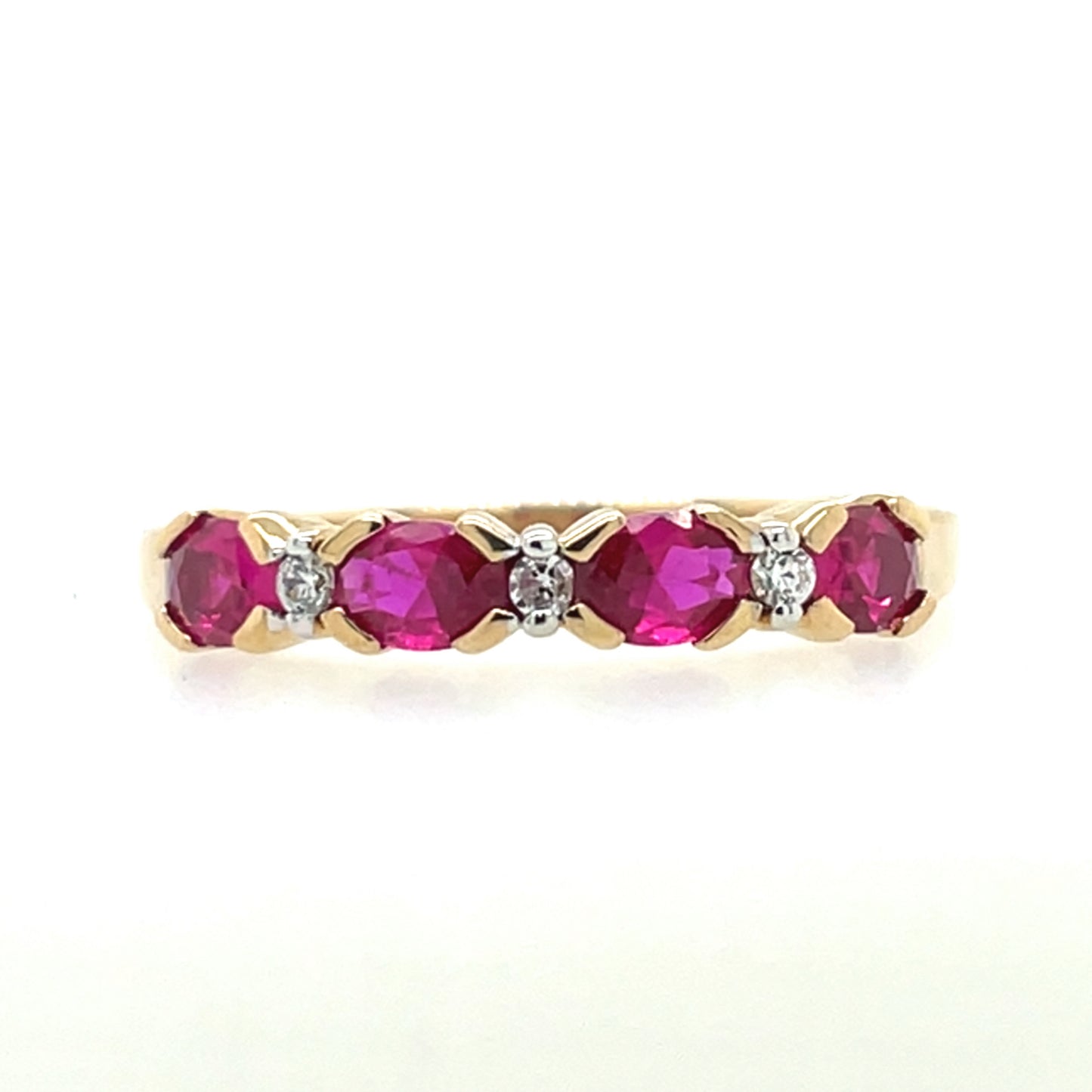9ct Gold Created Ruby & CZ Eternity Ring GRR130