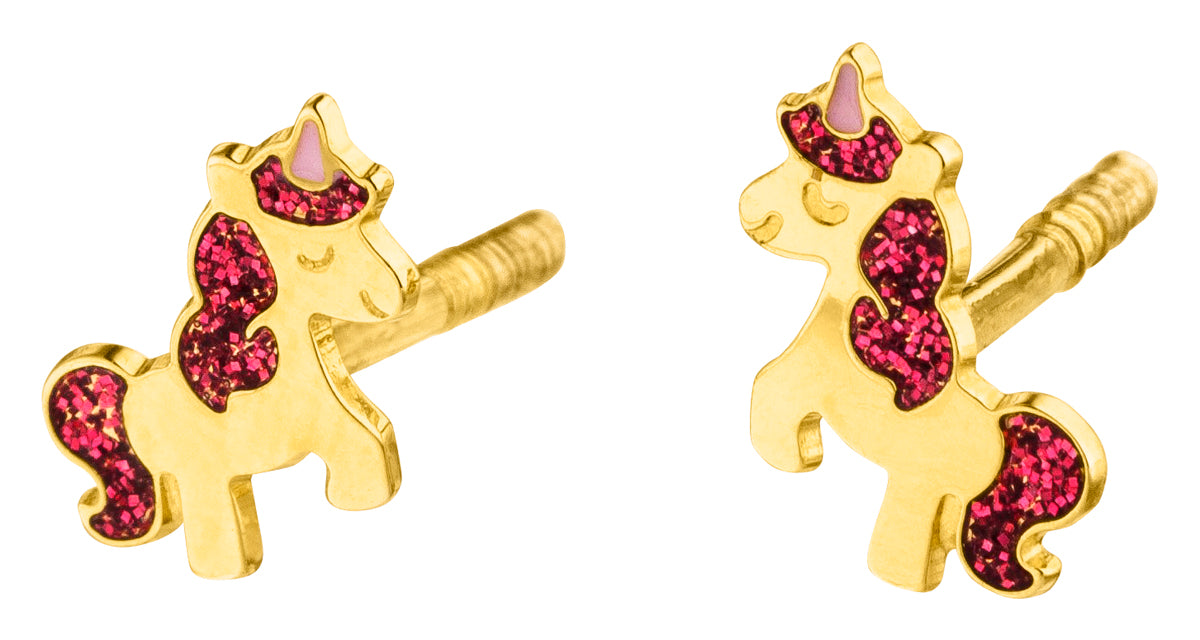 9ct Gold Unicorn Stud Earrings GEZ729