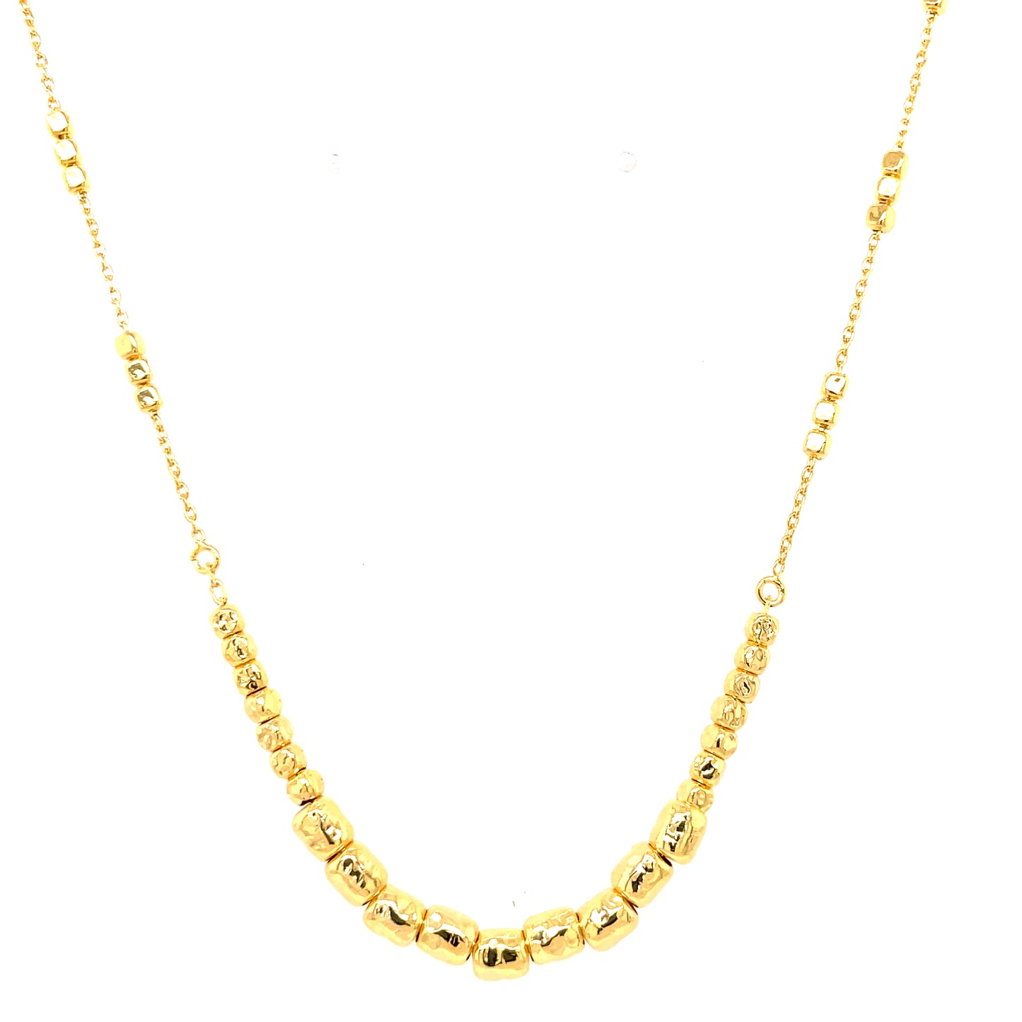 Sterling Silver 18ct Gold-plated Beaded Necklace KZ546G