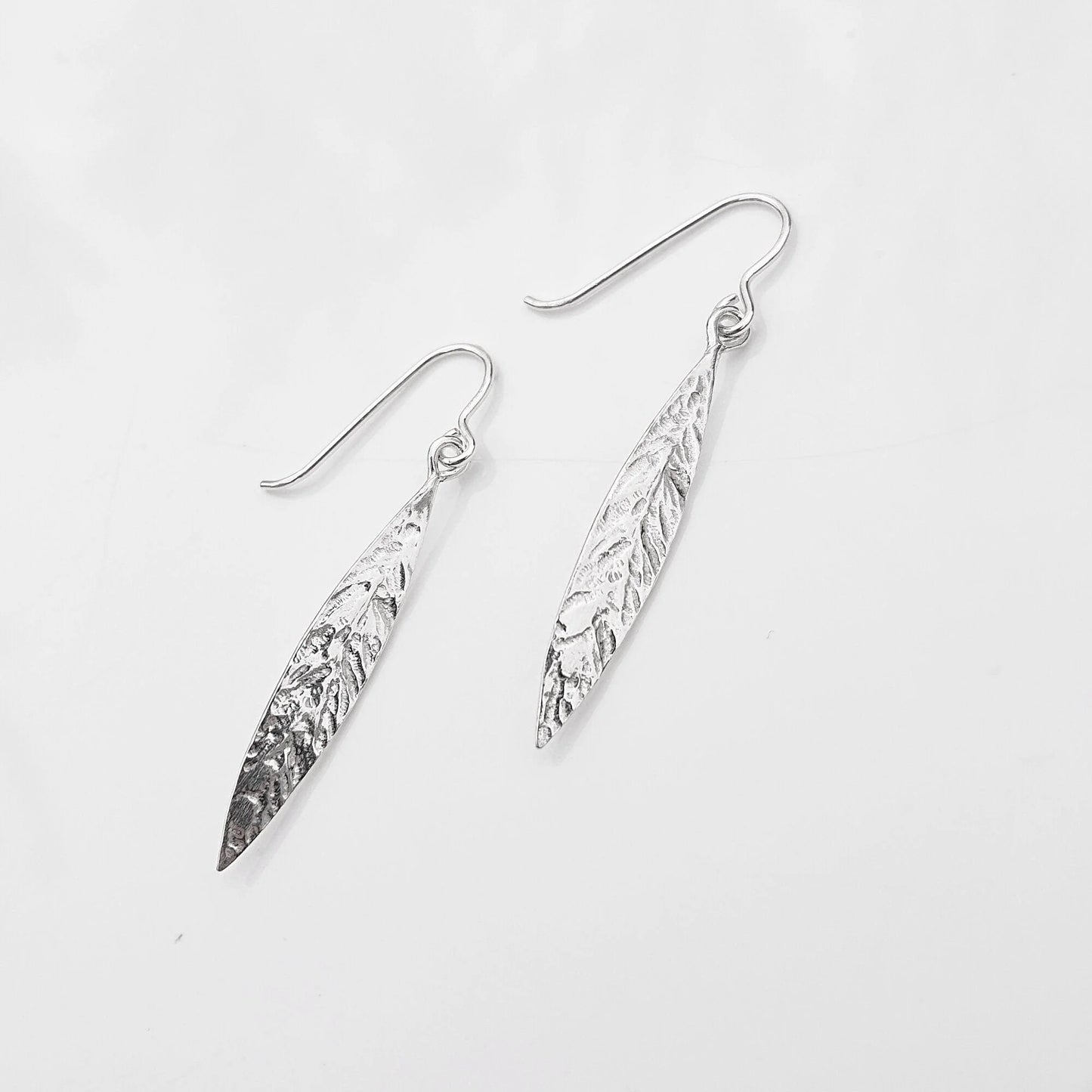 Martina Hamilton Leaf Sterling Silver Drop Earrings Large LFC1