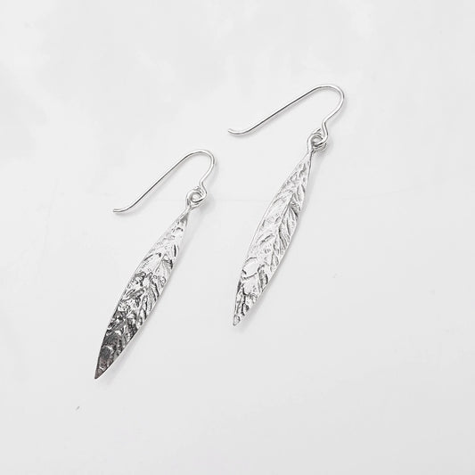 Martina Hamilton Leaf Sterling Silver Drop Earrings Large LFC1