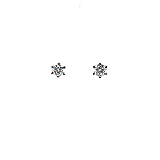 9ct White Gold Lab Grown 1.00ct Diamond Stud Earrings DE123