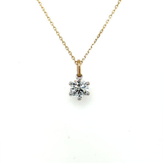 9ct Gold Lab Grown 1.00ct Diamond Solitaire Pendant DP091