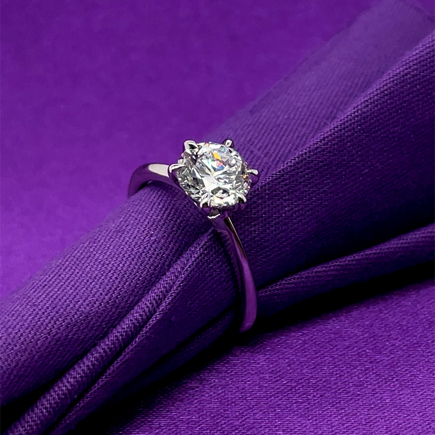 9ct White Gold Lab Grown 1.50ct Round Brilliant Diamond Ring Z242