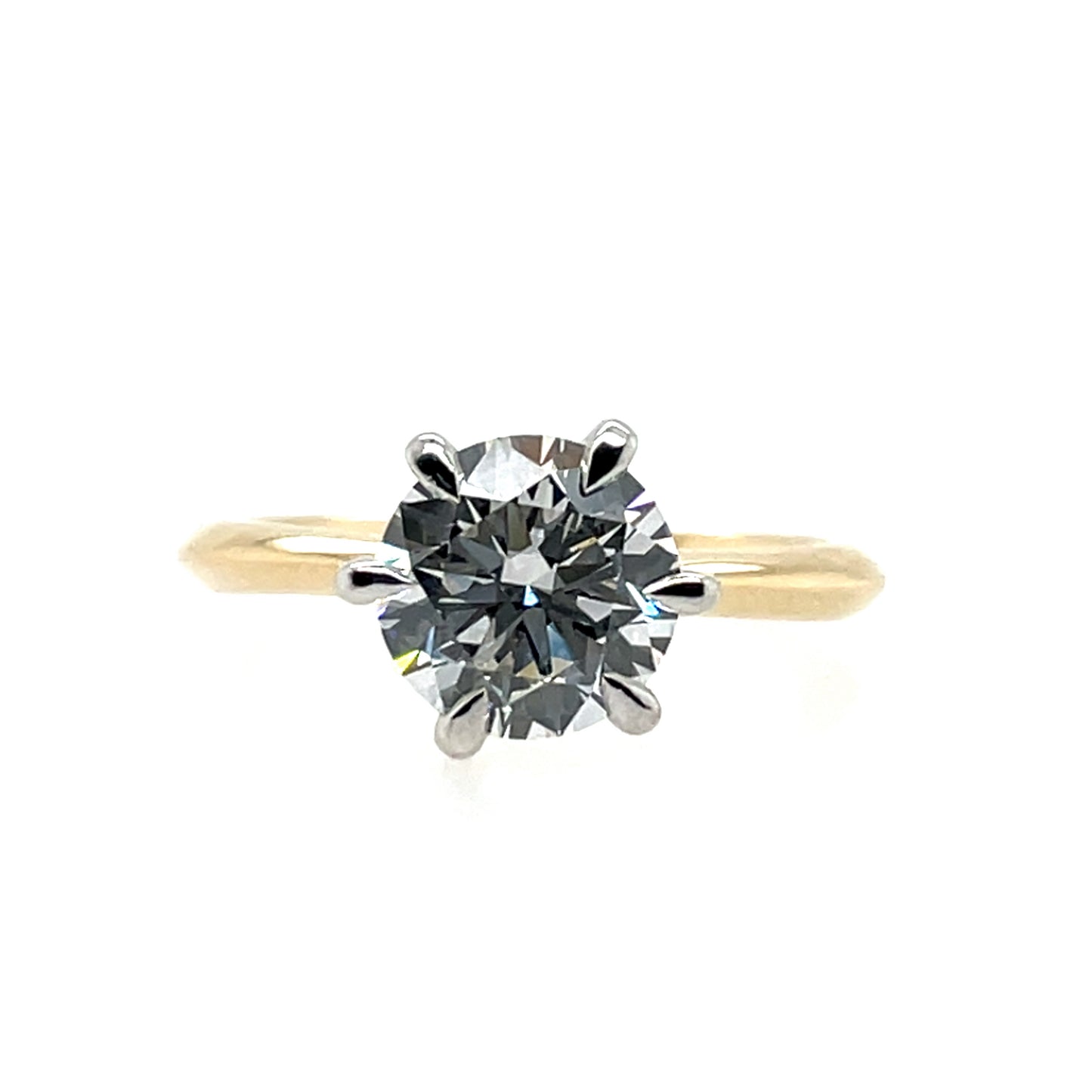 9ct Yellow Gold Lab Grown 2.00ct Round Diamond Ring Z256