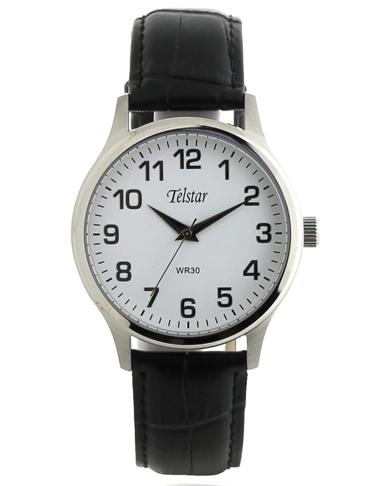 Telstar Men's Full Figure Black Strap Watch M1035 LSW