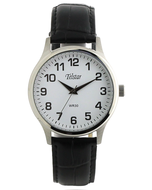 Telstar Men's Full Figure Black Strap Watch M1035 LSW