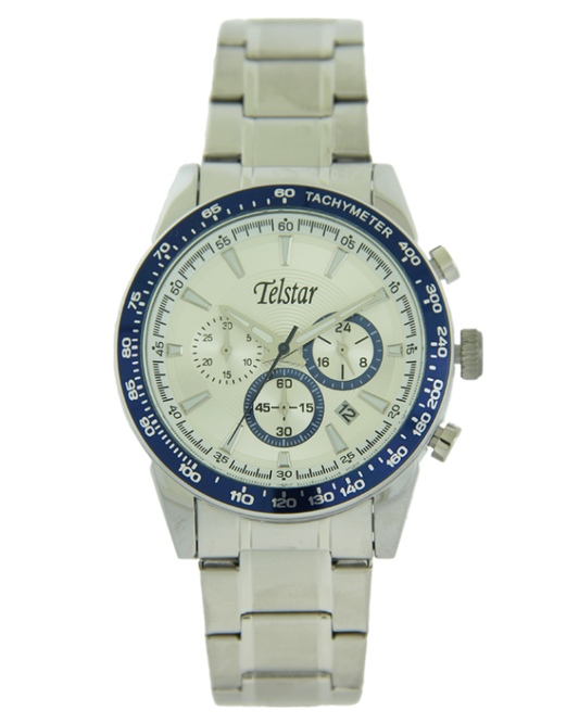 Telstar Men's Monza Chronograph Silver Bracelet Watch M3012 BSS