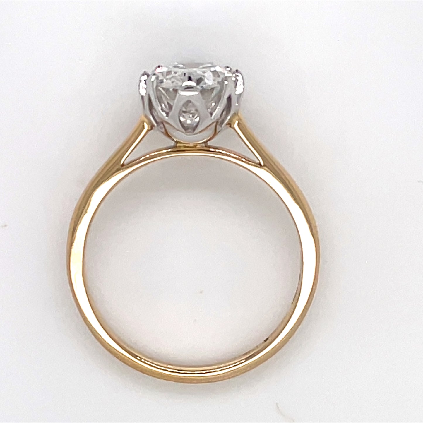 18ct Yellow Gold Lab Grown Oval 1.77ct Solitaire Diamond  Ring MI/R/186