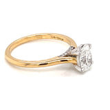 18ct Yellow Gold Lab Grown Oval 1.01ct Solitaire Diamond  Ring MI/R-19