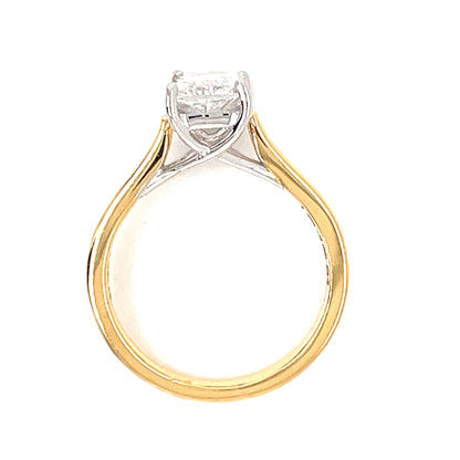 18ct Yellow Gold Lab Grown Radiant 2.01ct Solitaire Diamond  Ring MI/R/223