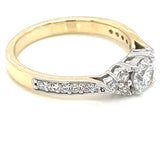 9ct Gold CZ Trilogy  Style Ring GRZ312