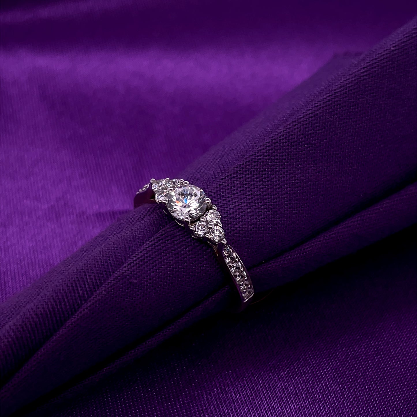 9ct Gold CZ Trilogy  Style Ring GRZ312