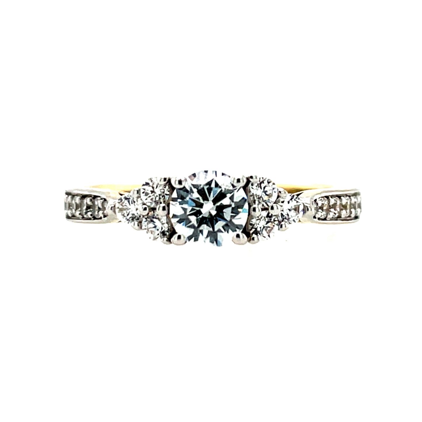 9ct Gold CZ Trilogy  Style Ring GRZ312