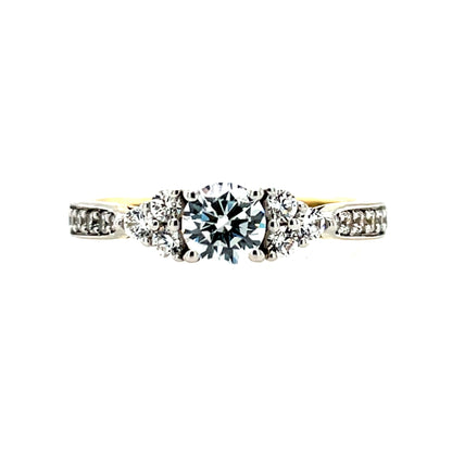 9ct Gold CZ Trilogy  Style Ring GRZ312