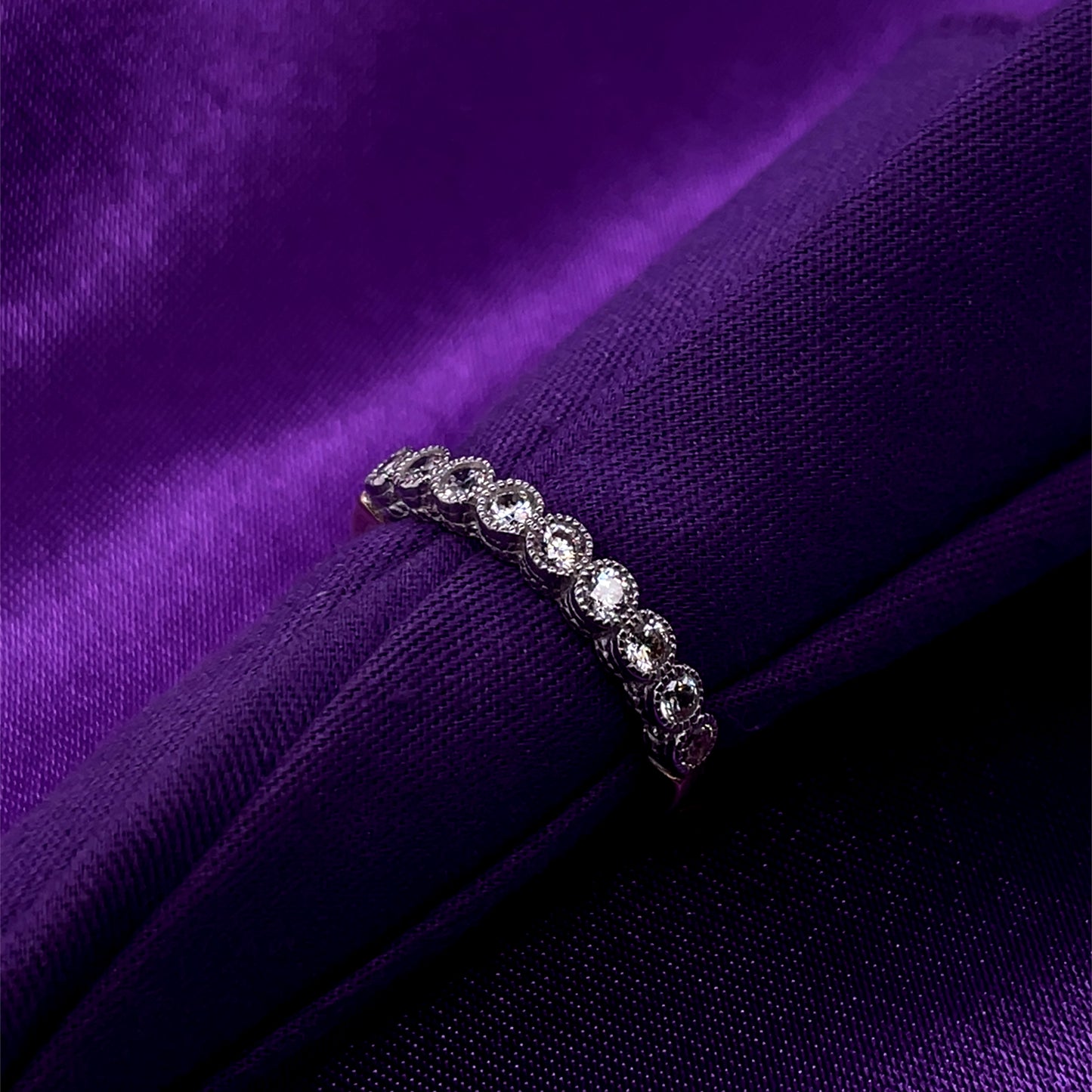 9ct Gold CZ Beaded Eternity Ring GRA098