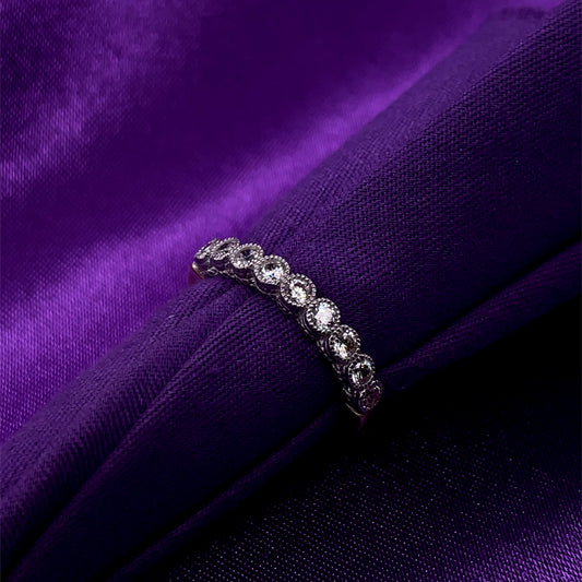 9ct Gold CZ Beaded Eternity Ring GRA098
