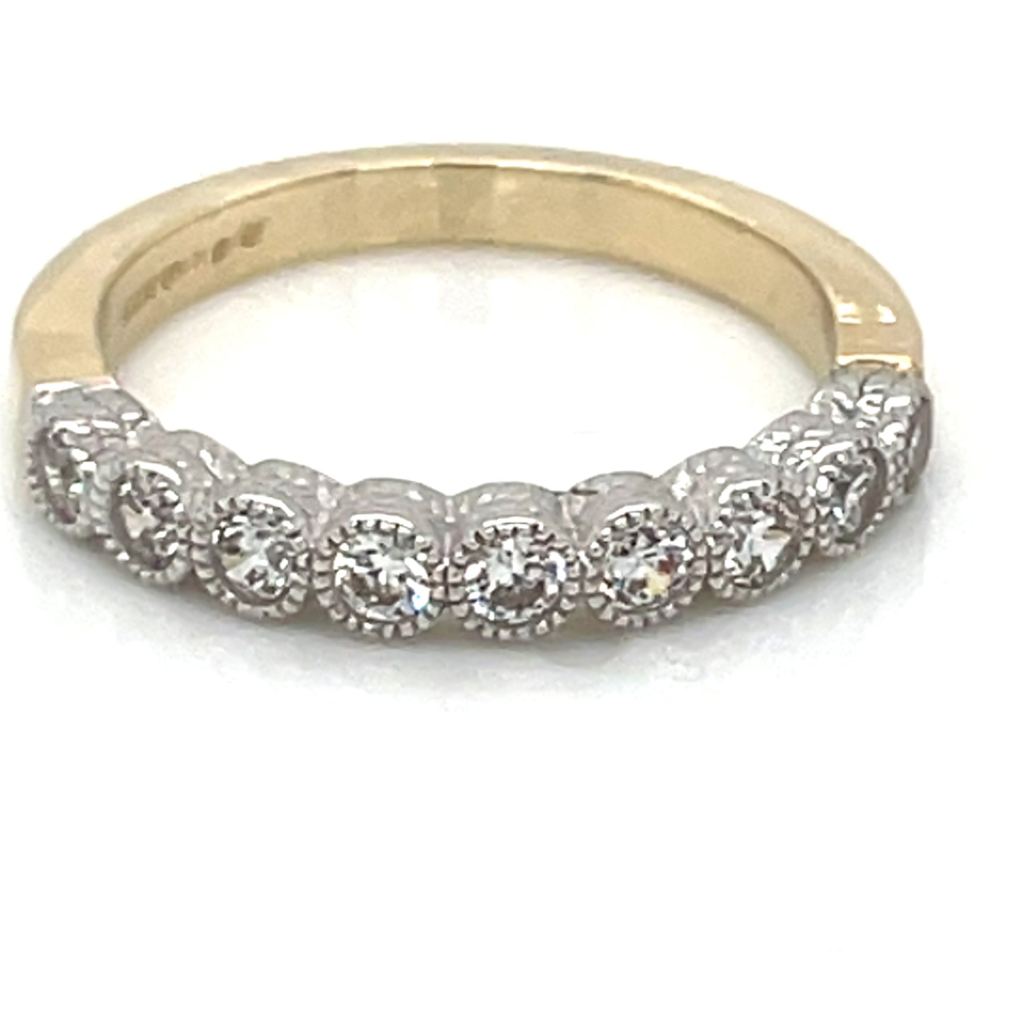 9ct Gold CZ Beaded Eternity Ring GRA098