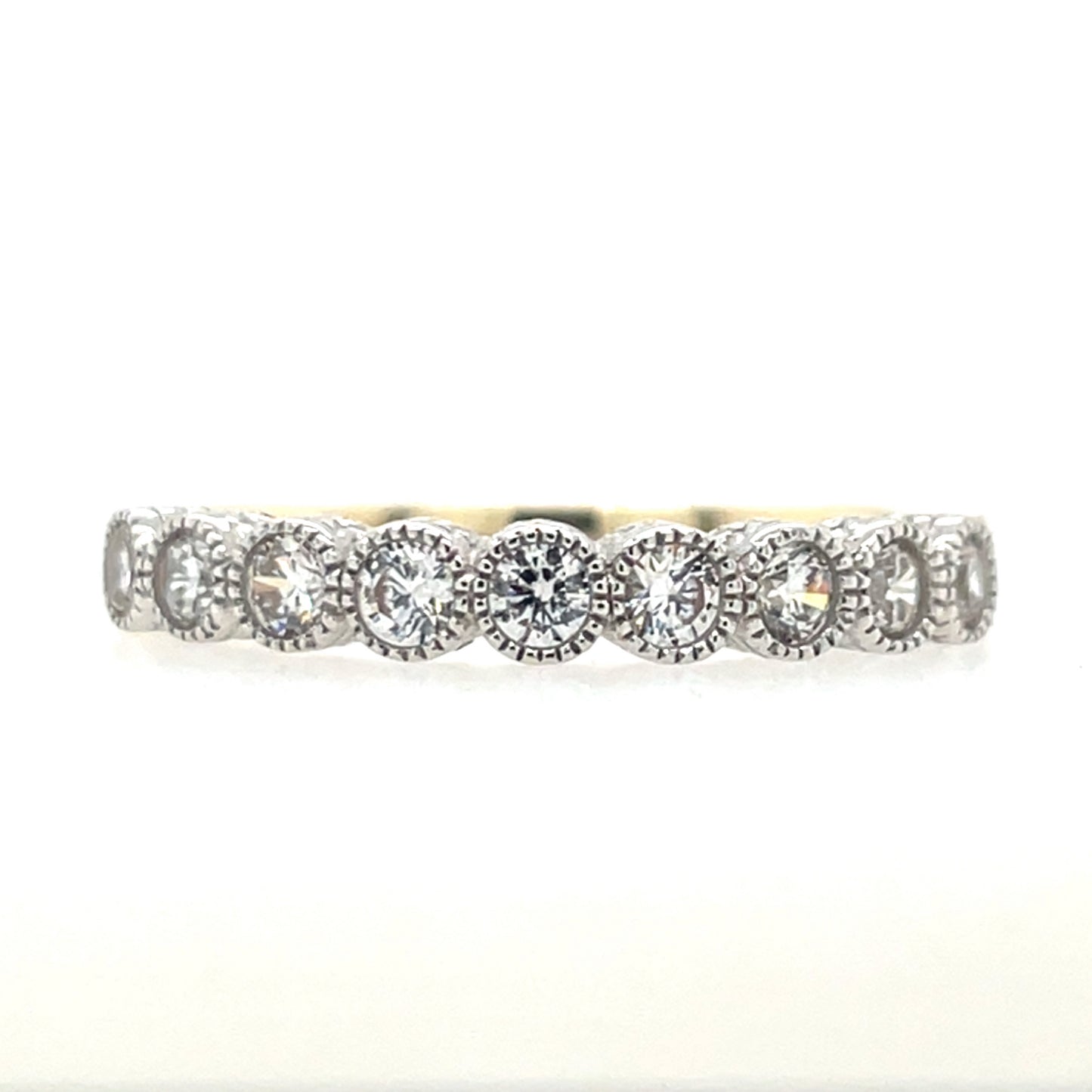 9ct Gold CZ Beaded Eternity Ring GRA098