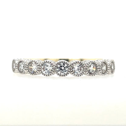 9ct Gold CZ Beaded Eternity Ring GRA098