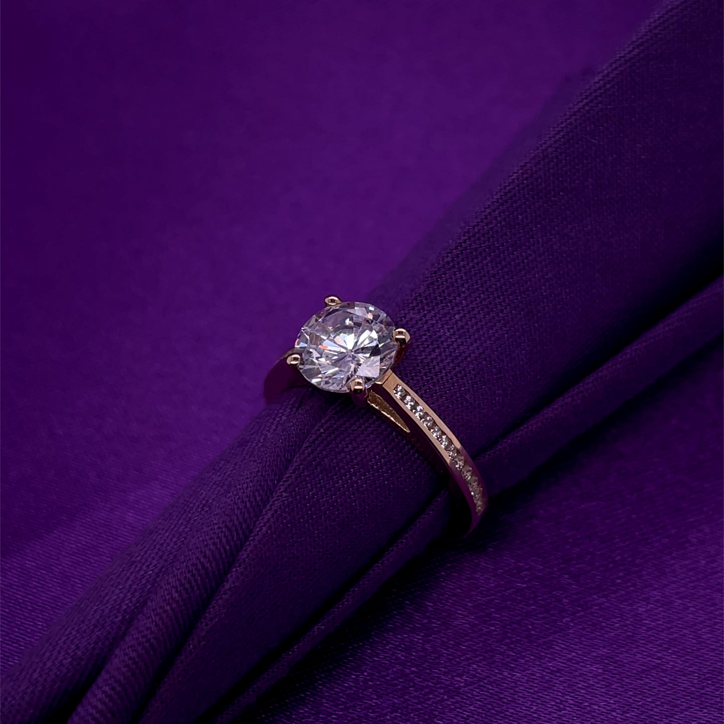 9ct Yellow Gold CZ Solitaire Ring GRZ294