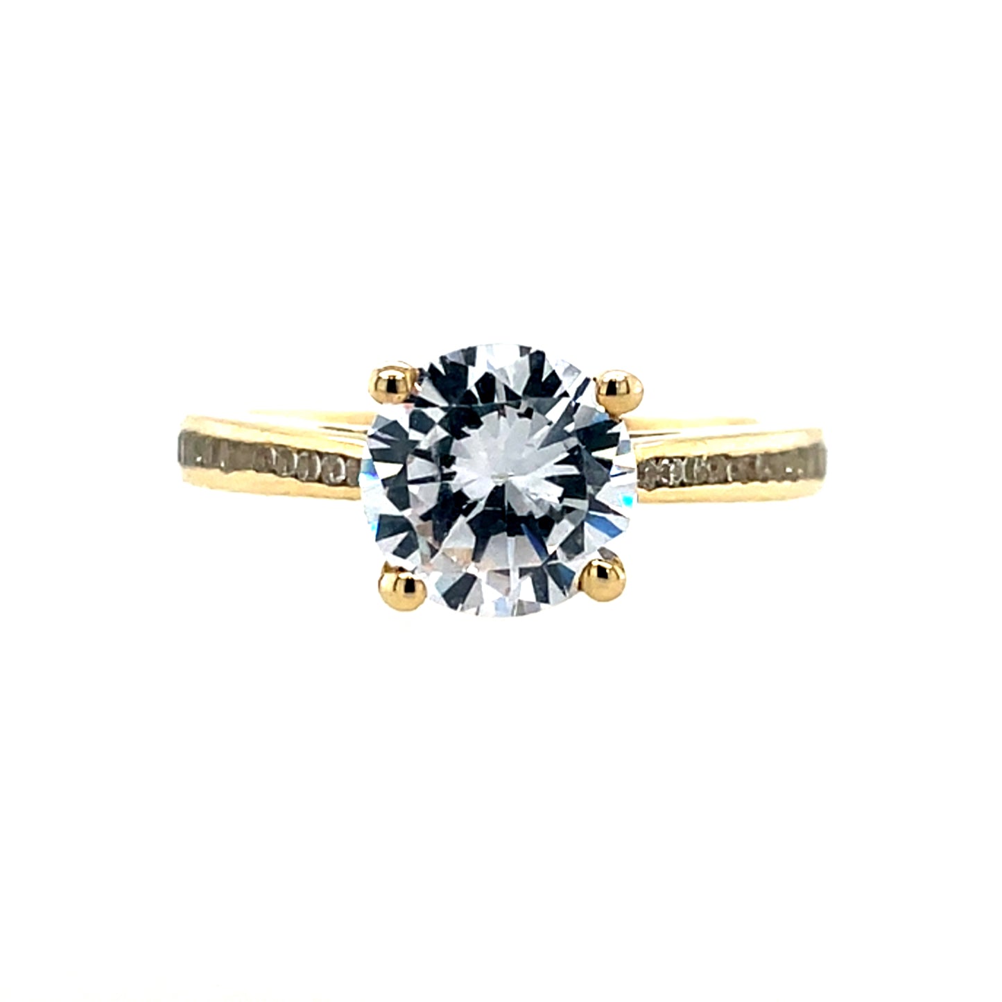 9ct Yellow Gold CZ Solitaire Ring GRZ294