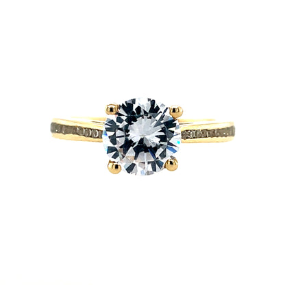 9ct Yellow Gold CZ Solitaire Ring GRZ294