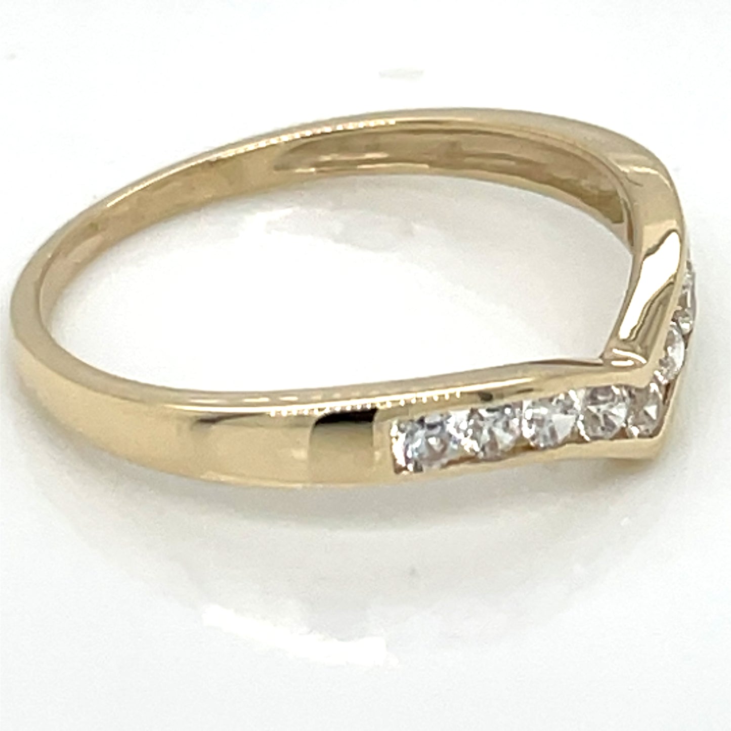 9ct Gold CZ Channel-set Wishbone Ring GRA099