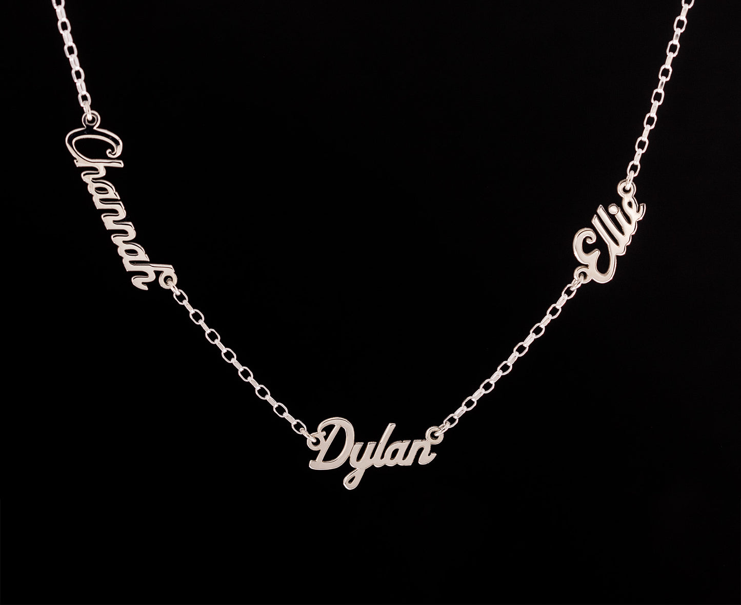 Silver Multi-Name Pendant Petite Script