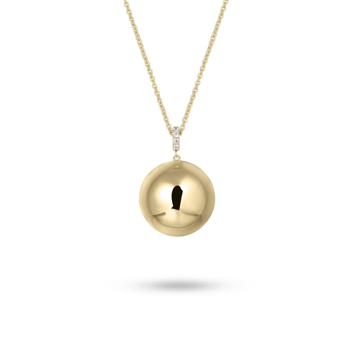 Gold Plated Silver CZ Sphere Necklace N1116Y