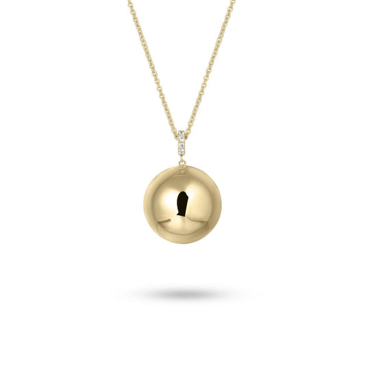 Gold Plated Silver CZ Sphere Necklace N1116Y