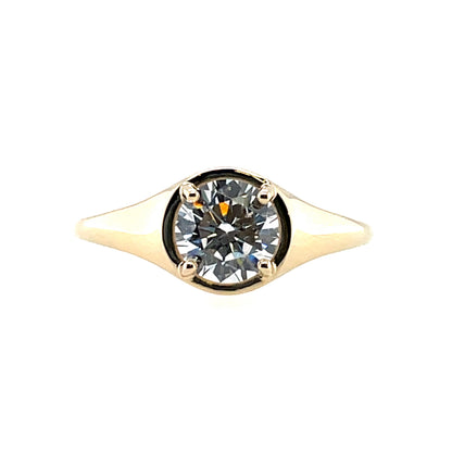 Gold Plated Silver CZ Signet Ring N2133