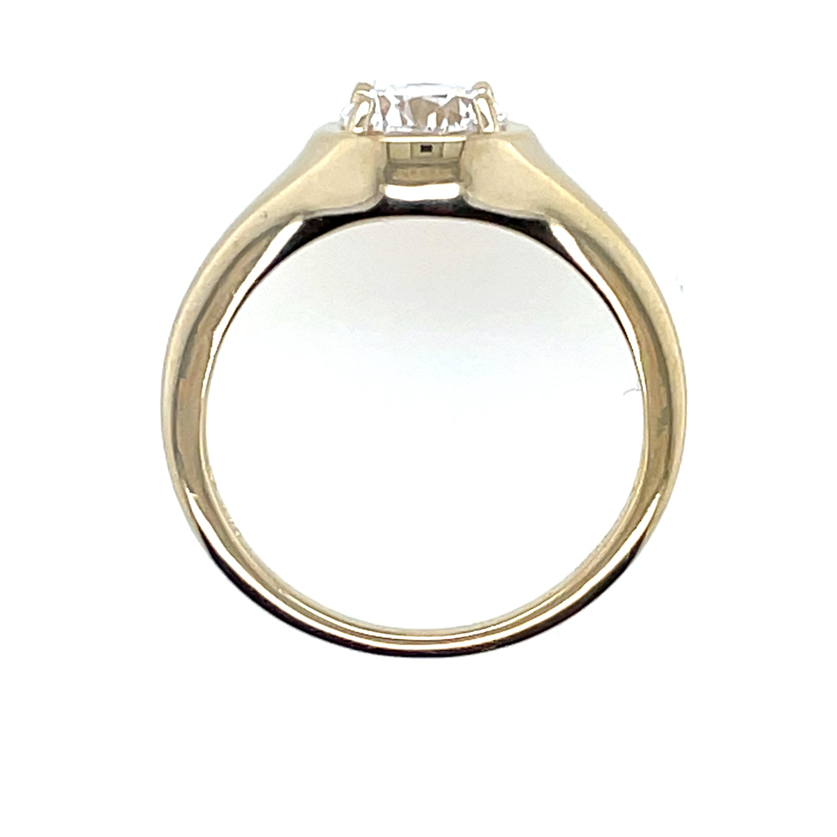 Gold Plated Silver CZ Signet Ring N2133