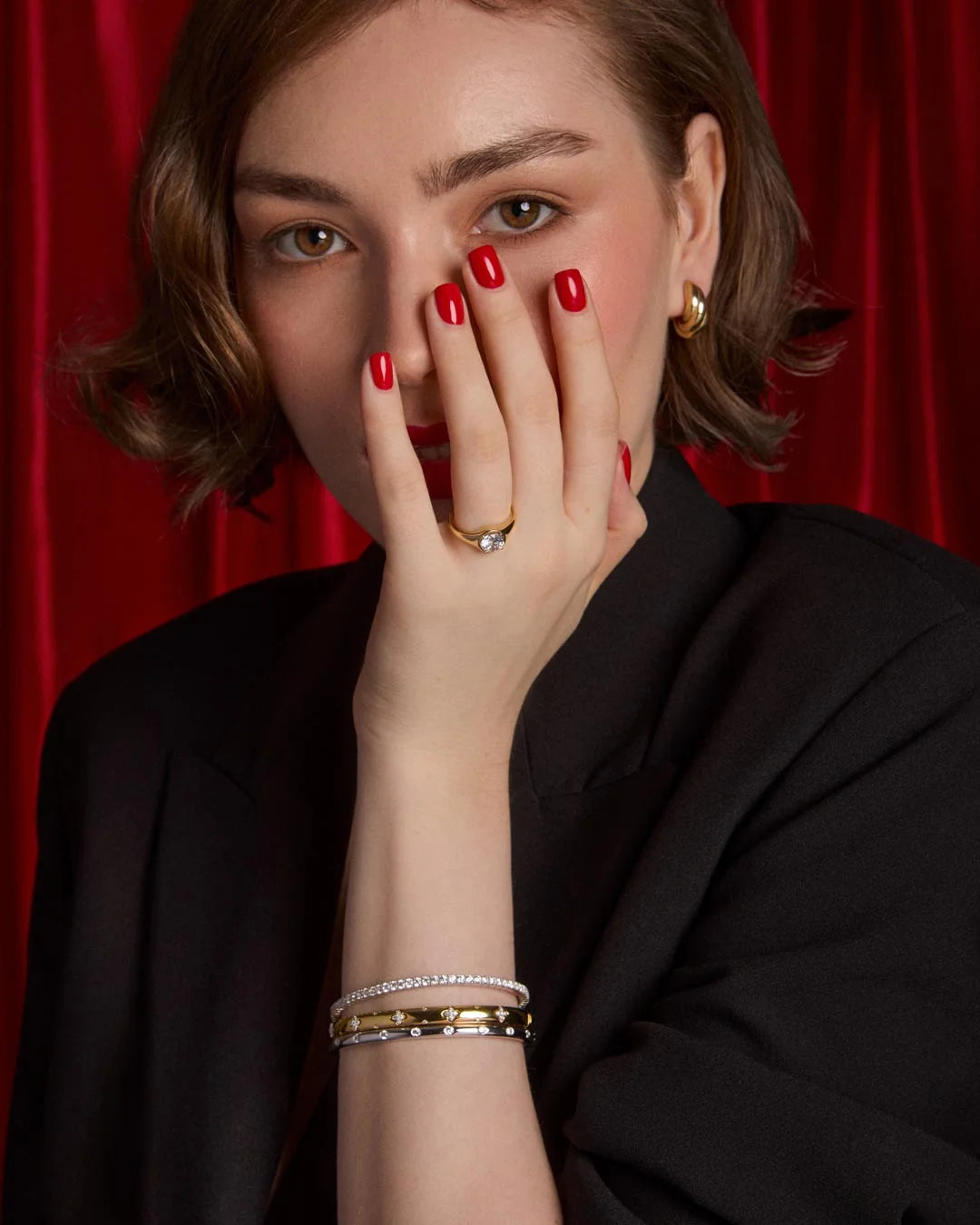 Gold Plated Silver CZ Signet Ring N2133