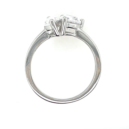 Sterling Silver CZ Amante Pear & Marquise Ring N2141