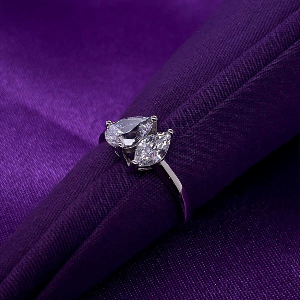 Sterling Silver CZ Amante Pear & Marquise Ring N2141