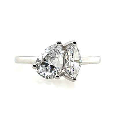 Sterling Silver CZ Amante Pear & Marquise Ring N2141