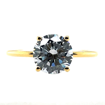Gold Plated Silver CZ Solitaire Ring N2167