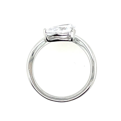 Sterling Silver CZ Pear Wave Ring N2171
