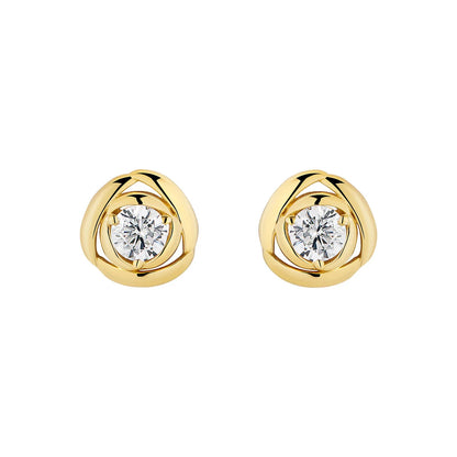 Gold Plated Silver CZ Bird Nest Stud Earrings N3916