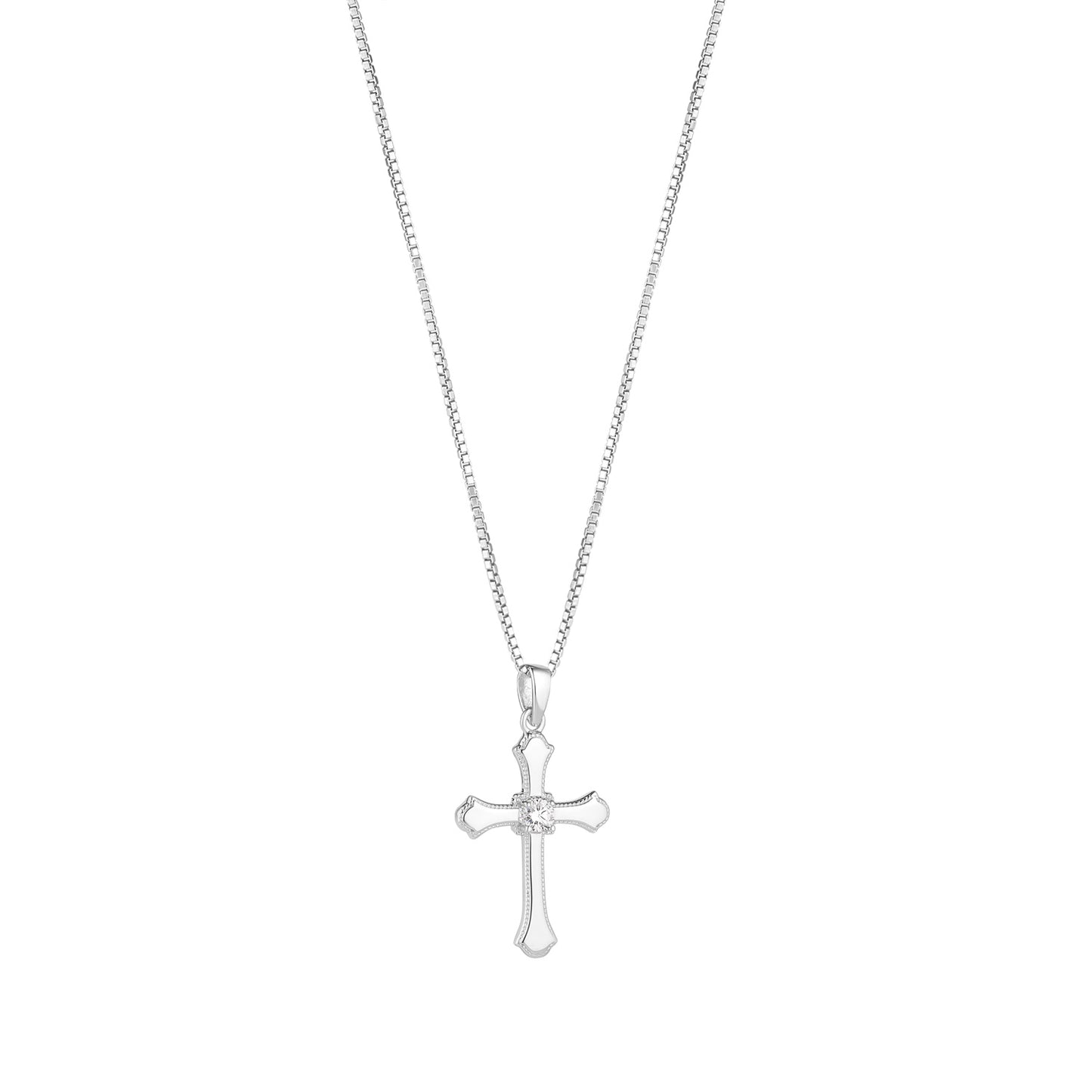 Sterling Silver CZ Centred Cross N4546