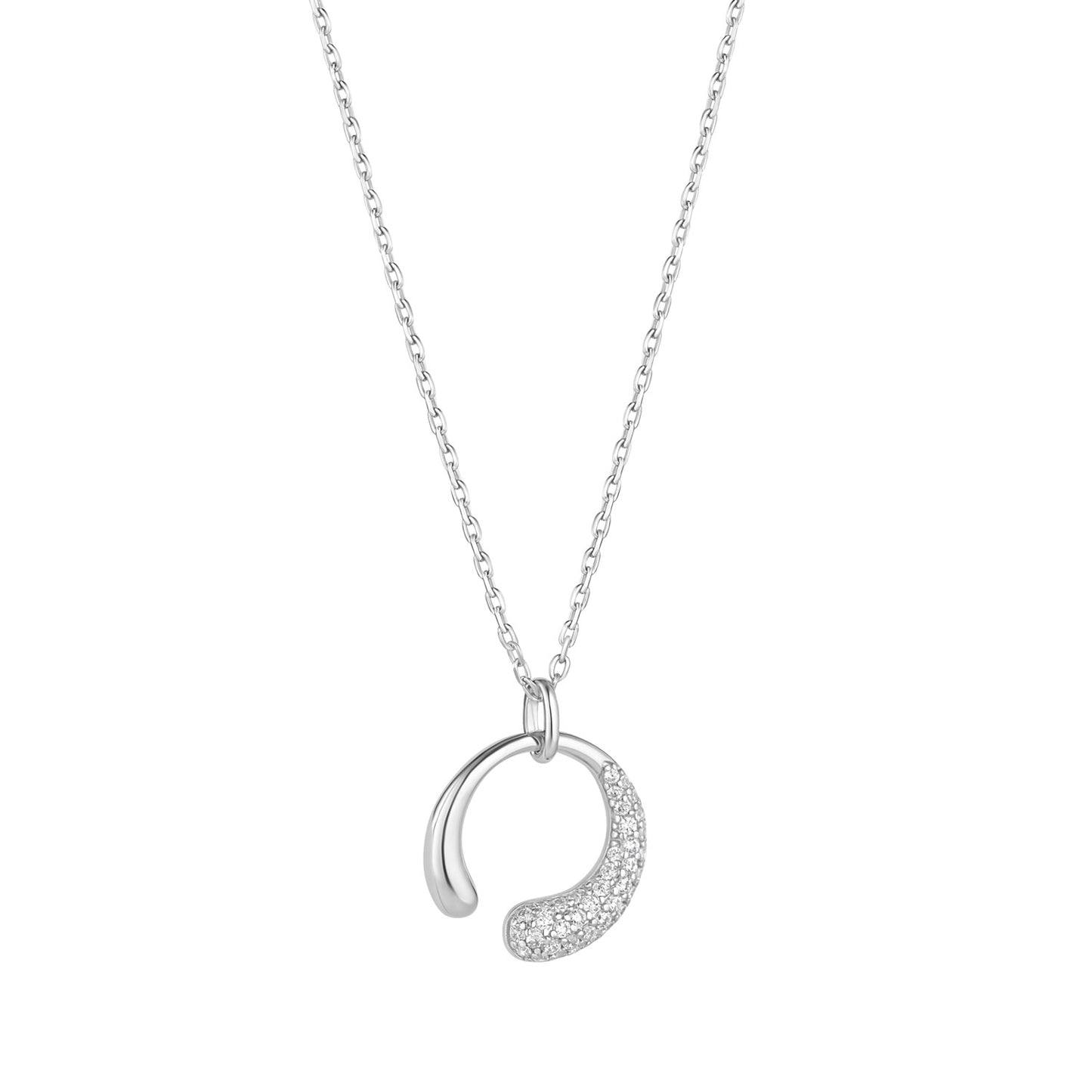 Sterling Silver CZ Open Swirled Horn Pendant N4548